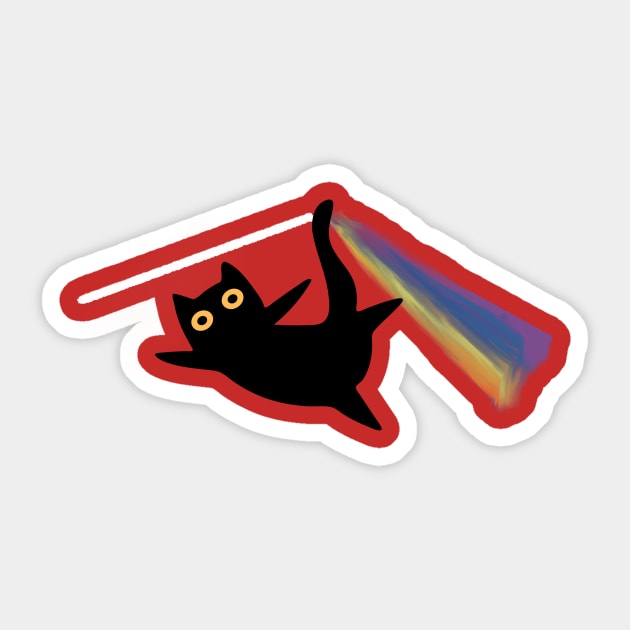 Cat Prism Light Refraction Sticker by The WYLD Tribe